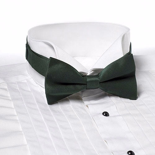 Hunter Green Solid Color Bow Tie - Adjustable Band