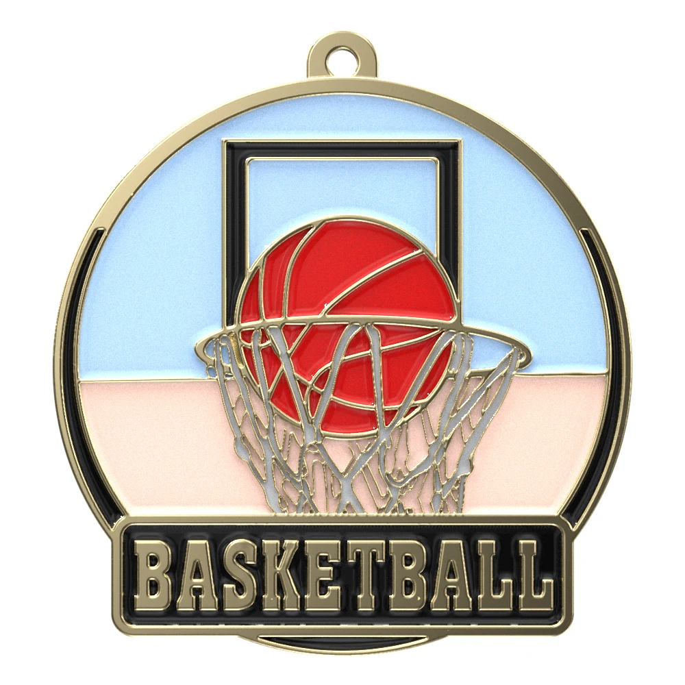 Basketball High Tech Medallion (2") 1