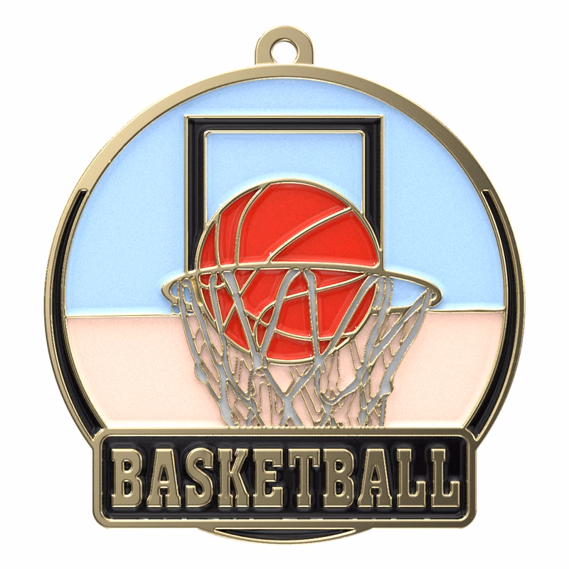 Basketball High Tech Medallion (2")
