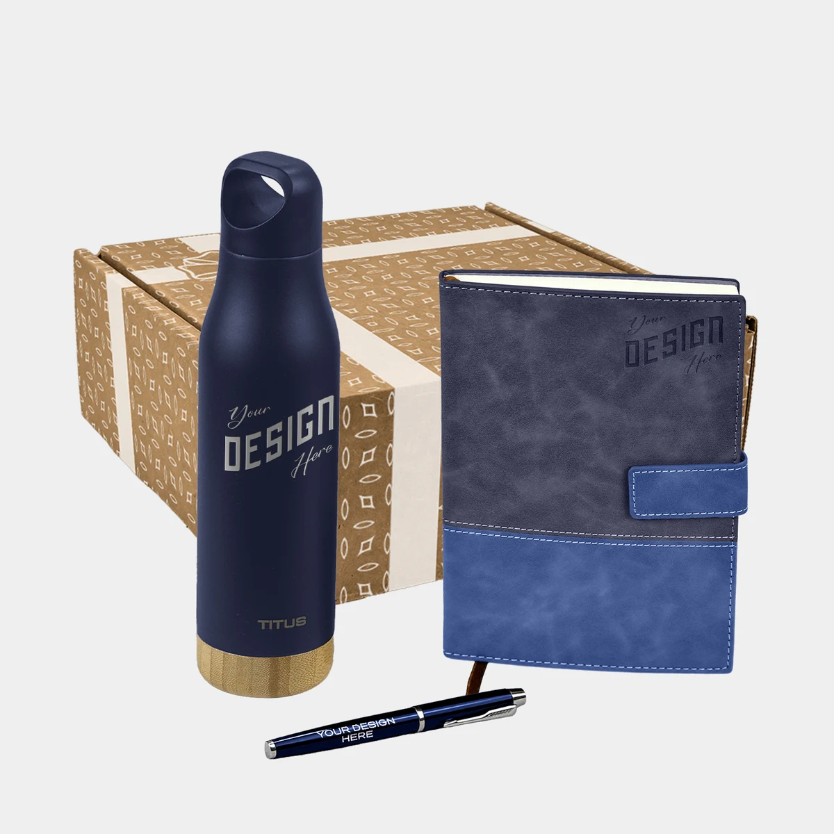 TiTUS® 17 oz Water Bottle, Valvetine Notebook & Pen Gift Set 1