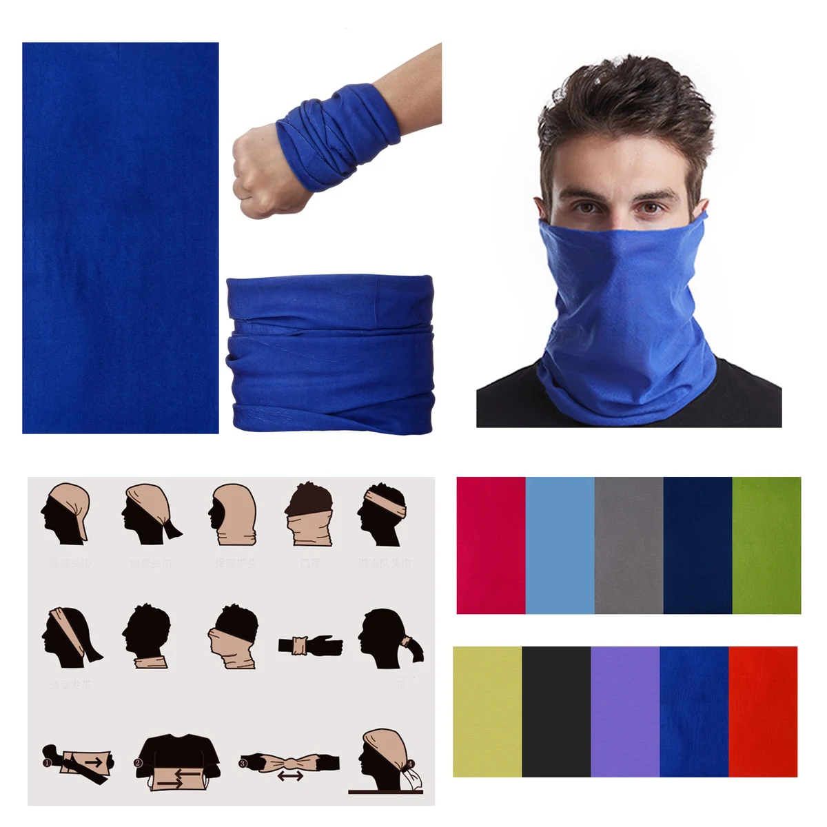 Seamless Bandana Head Buffs Face Mask 1
