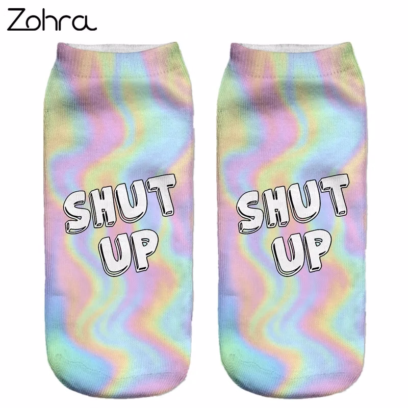 Zohra Neon 3D Printing Women's Low Cut Ankle Sock