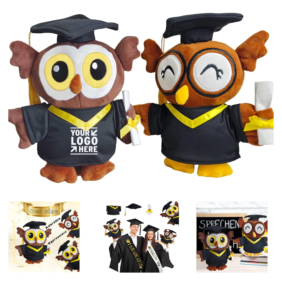 Graduation Plush Stuffed Animal Owl 1