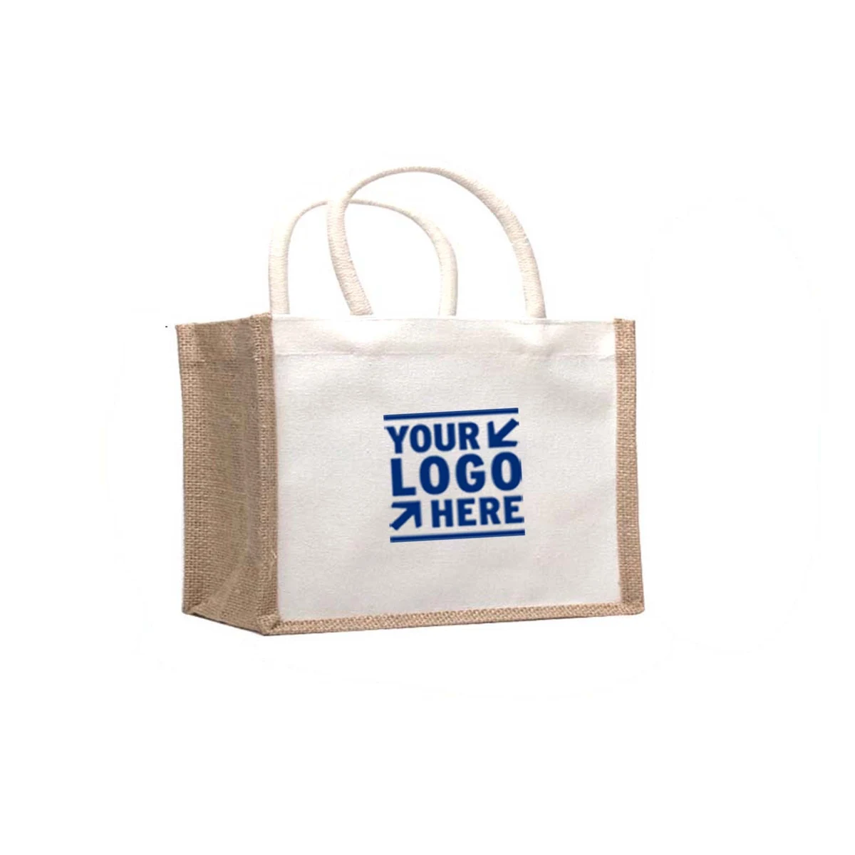 Canvas Jute Tote, custom tote bag with logo imprint 1