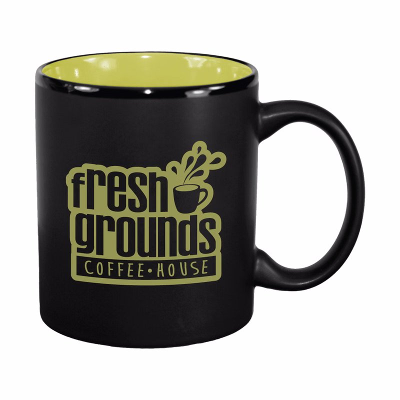 11 oz. Rye Green In / Matte Black Out Hilo C Handle Mug