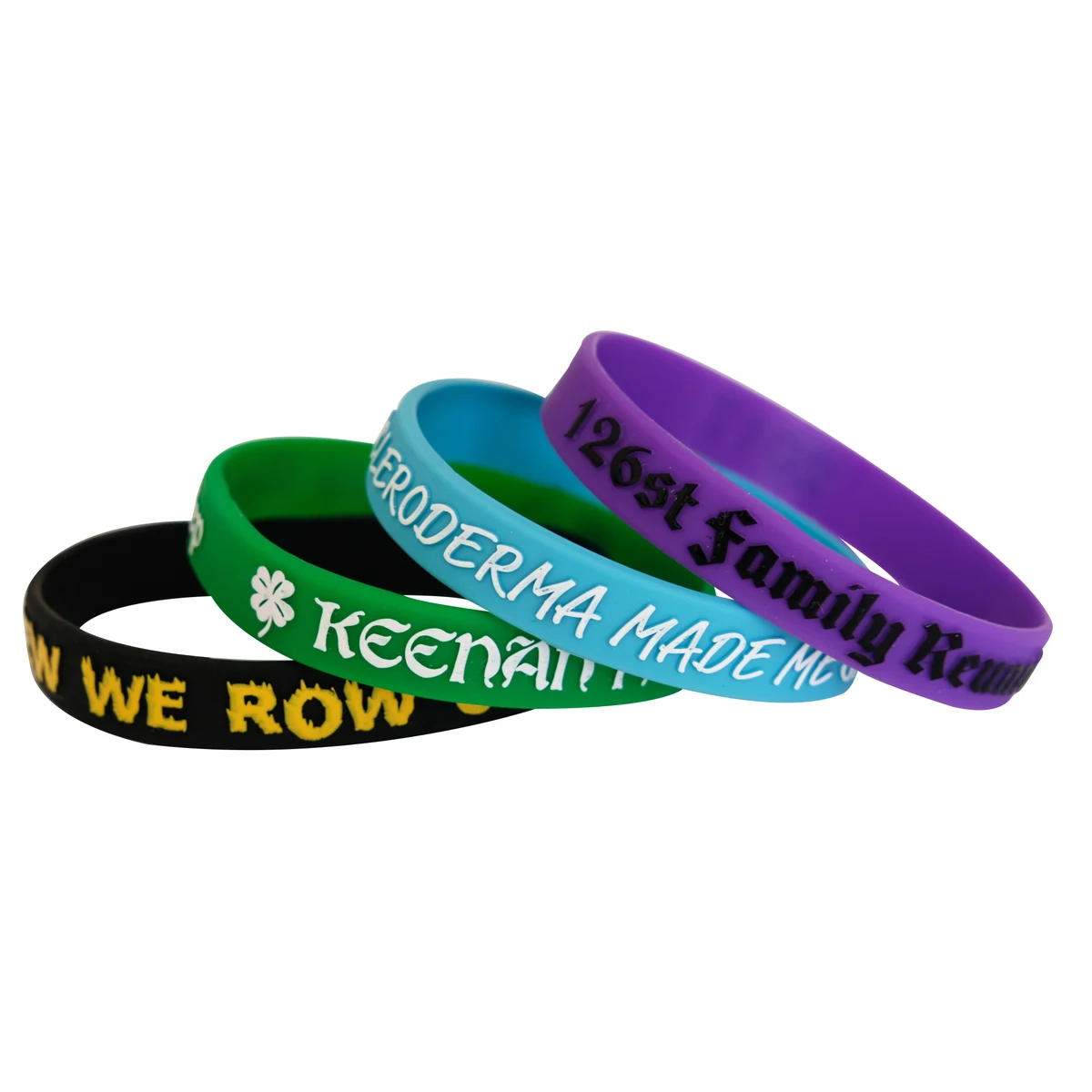 1/2 Inch Embossed/Color Silicone Wristband 1
