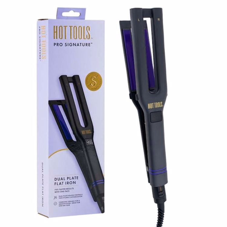 Hot Tools Pro Signature Dual Plate Charcoal Ceramic Flat Iron