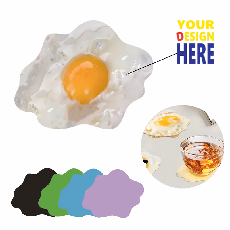 Personalized Full-Color Wave Silicone Drink Coasters