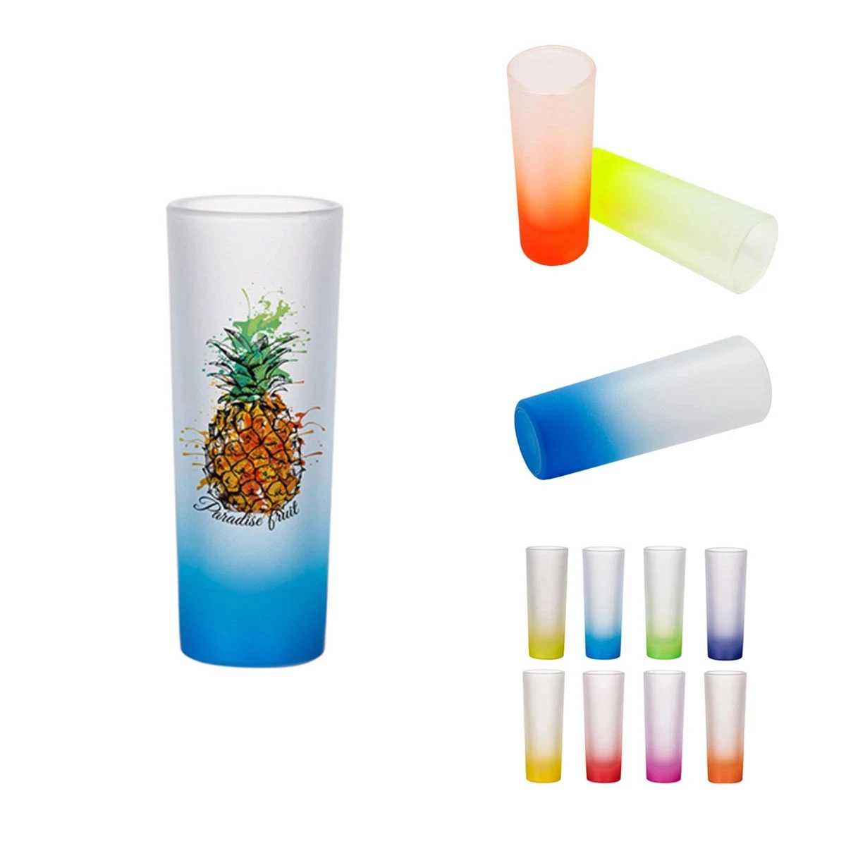 3oz Colorful Frosted Shot Glass 1