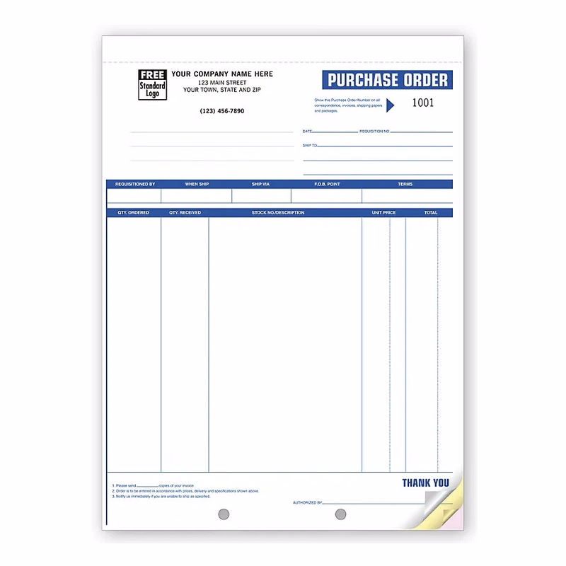 Purchase Orders, High Impact, Large Format