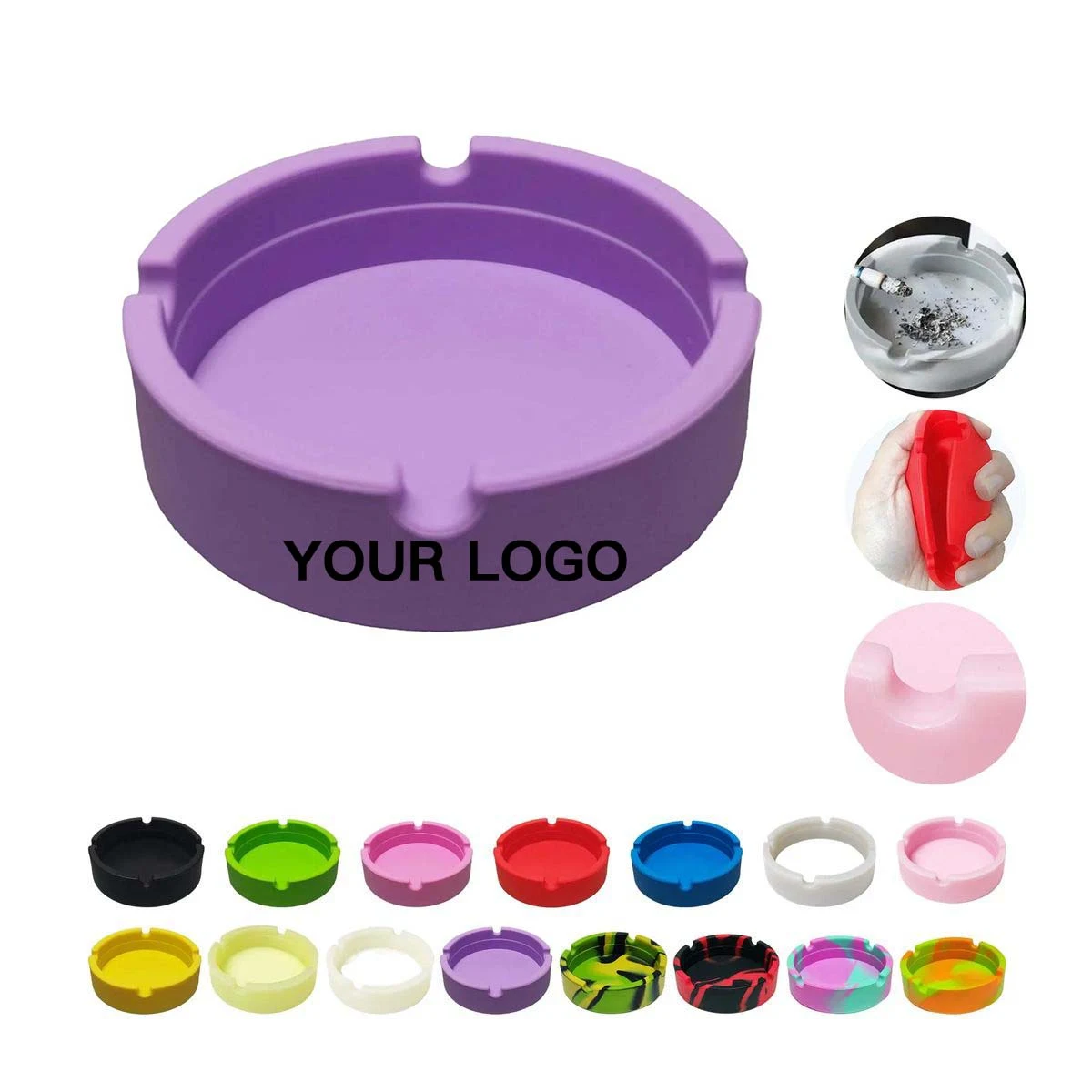 Silicone Ashtray in Tie Dye and Glow Options 1