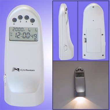 DIGITAL CLOCK W/ FLASHLIGHT, ALARMCLOCK, & DATE