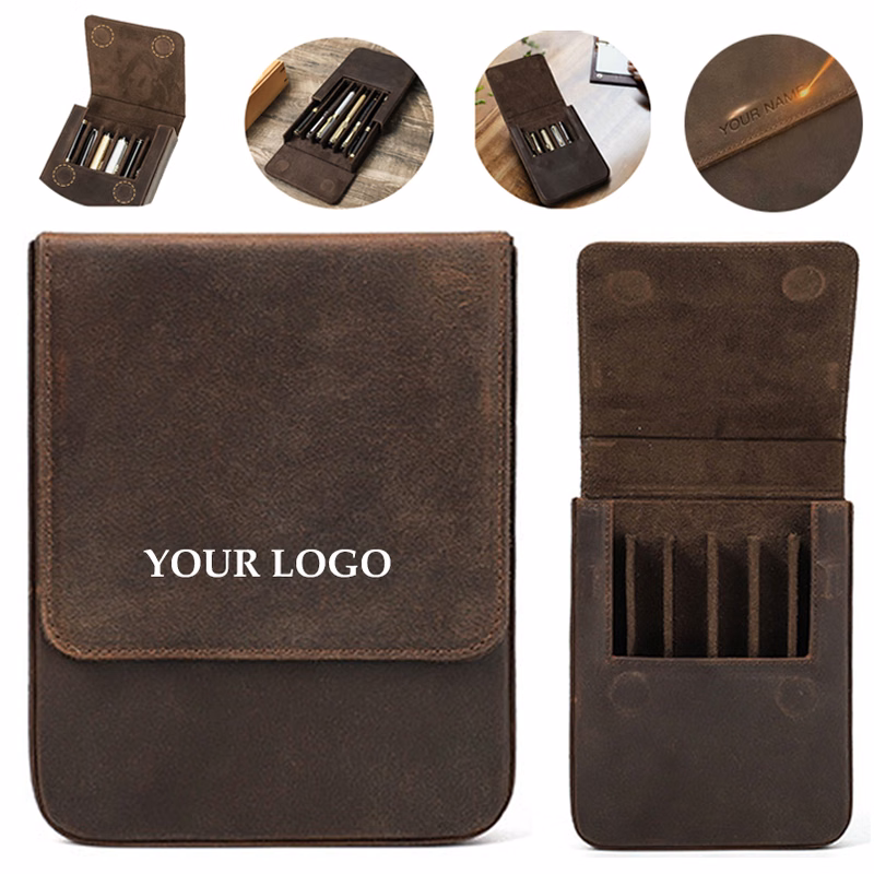 Six-seat Leather Pen Case