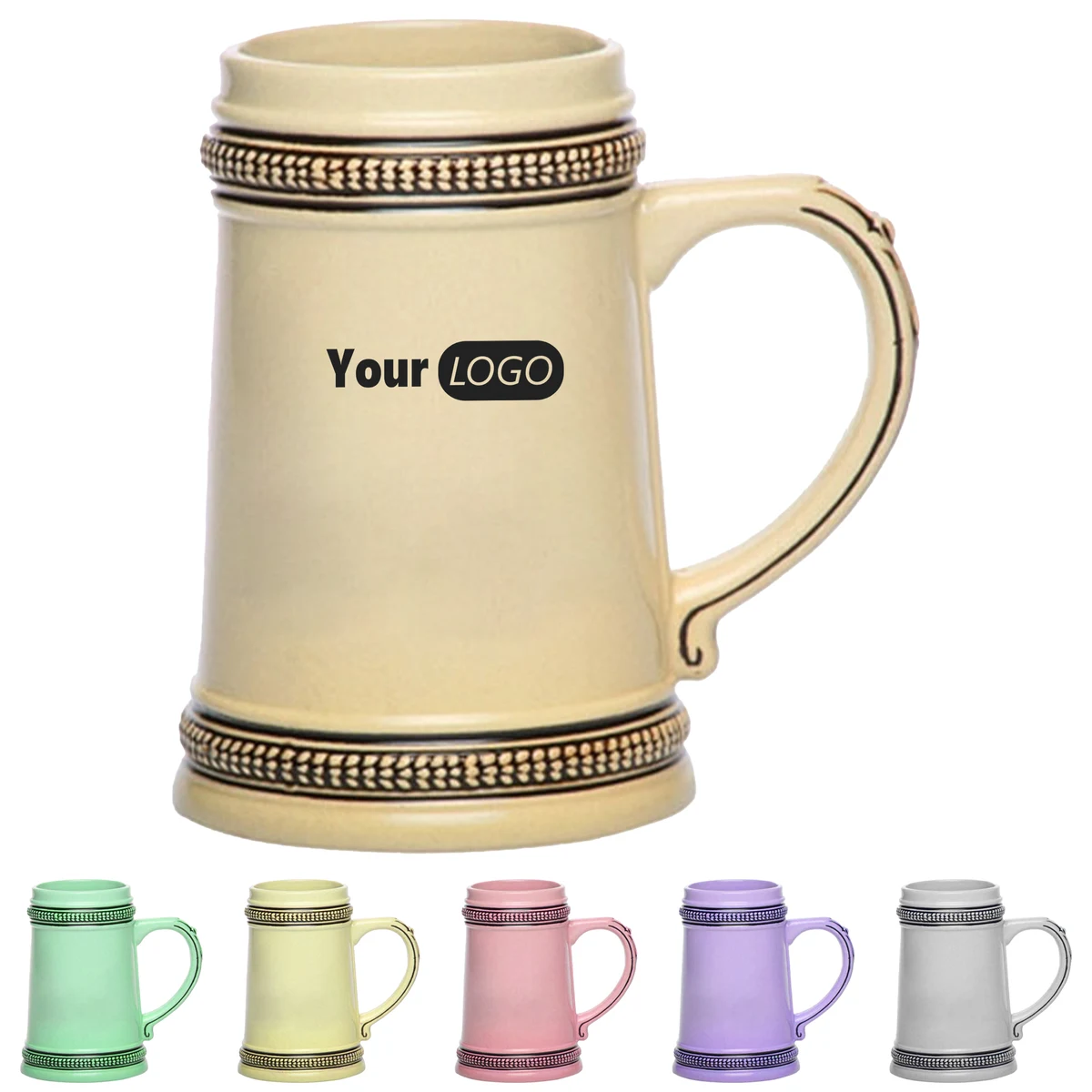 Ceramic Personalized Blue Beer Stein 1