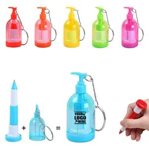 Sanitizer Shaped Pen With Keychain 1