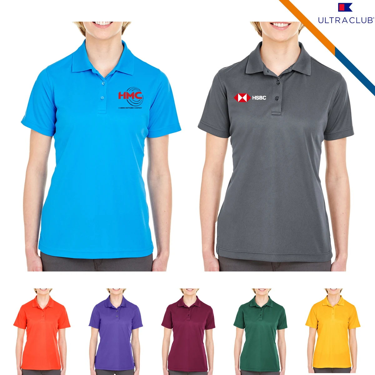 Ultra Club® 4.4oz Polyester Ladies' Polo Shirts 1