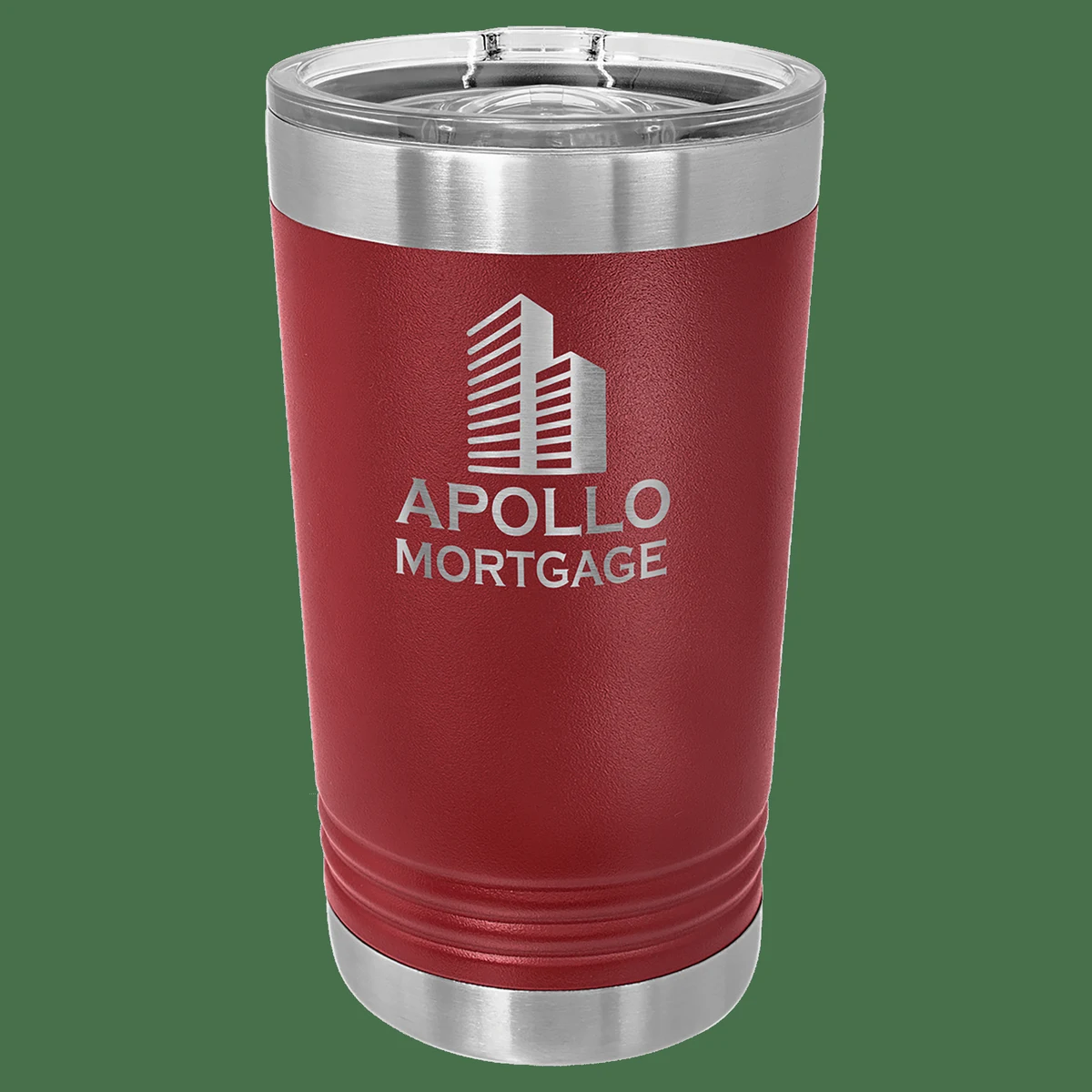16 oz. Maroon Laser Engraved Polar Camel Pint Tumbler w/Slider Lid 1