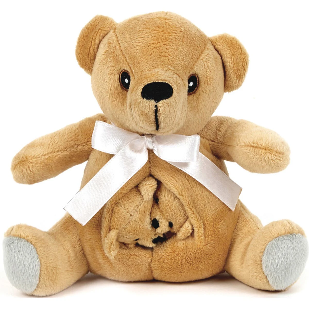 8" Soft Plush Mother Bear And 2 Babies 1