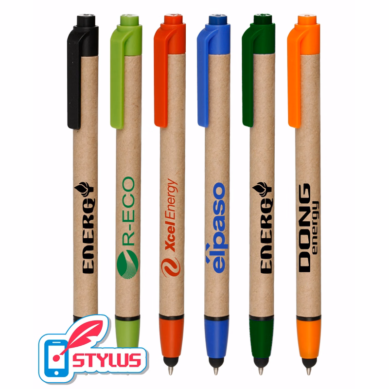 Classic Recycled Paper Click Pen with Stylus Tip