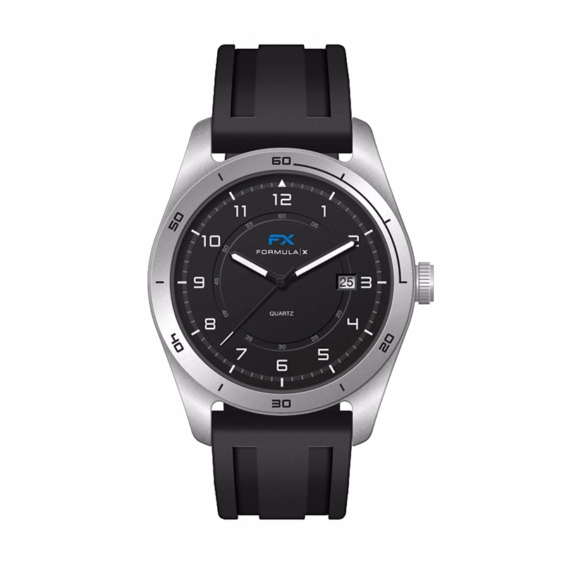 WC6602 42MM STEEL MATTE SILVER CASE, 3 HAND MVMT, BLACK DIAL, DTE DISPLAY, SILICONE STRAP, FLAT MINERAL CRY
