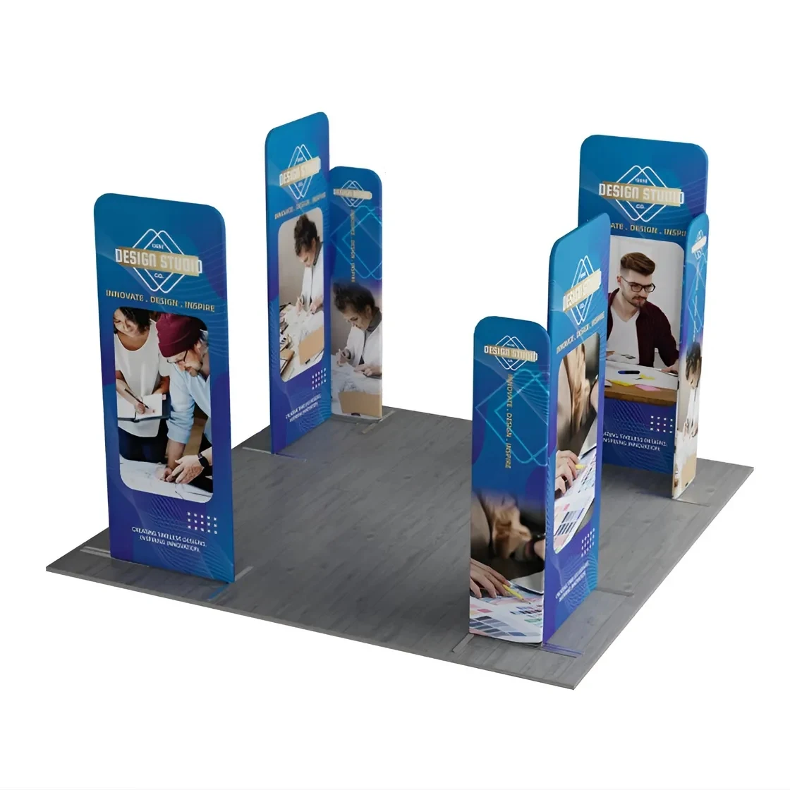 10ft Magnetic Modular Fabric Displays - L Shape Four Corner 1