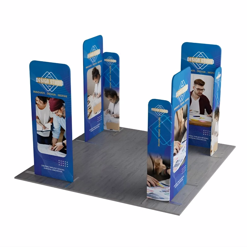 10ft Magnetic Modular Fabric Displays - L Shape Four Corner
