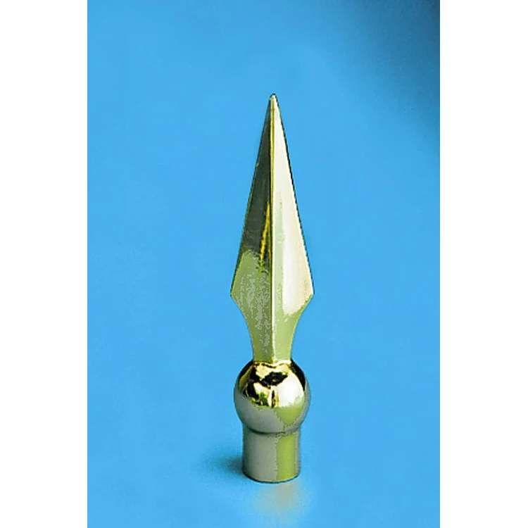 Flat Military Spear Indoor Flag Pole Ornament - 7-1/2" Golden Plated 1
