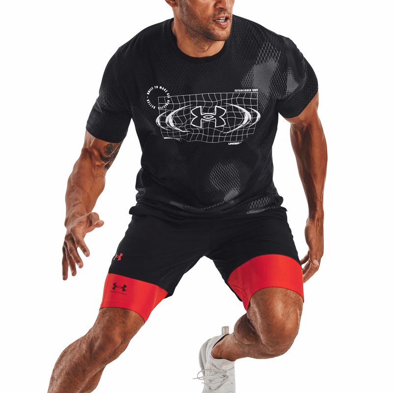 UA Football All Over Print Metal Logo Men's Short Sleeve