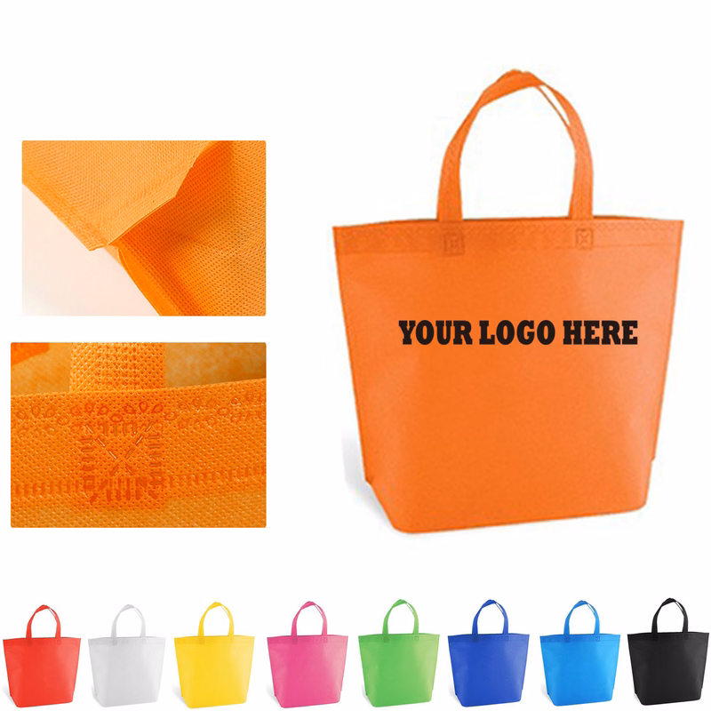 MOQ50 Horizontal Nonwoven Tote Bags Customizable Logo