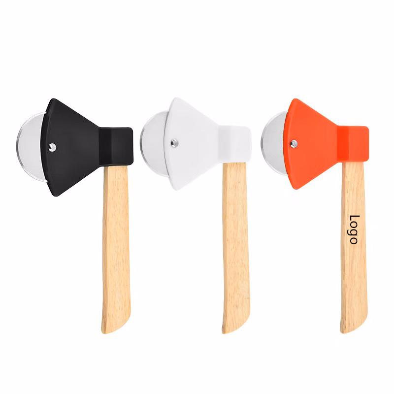 Axe Shaped Wooden Handle Pizza Cutter