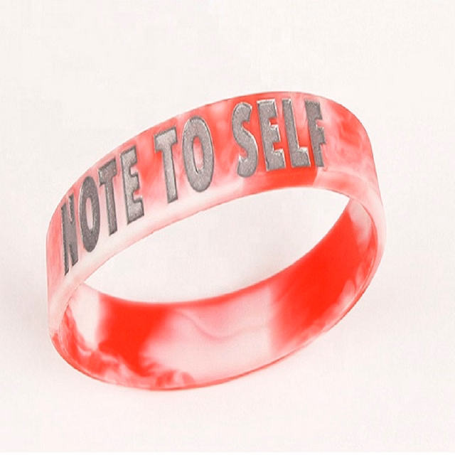 1/2 Inch Swirl Embossed Silicone Wristbands