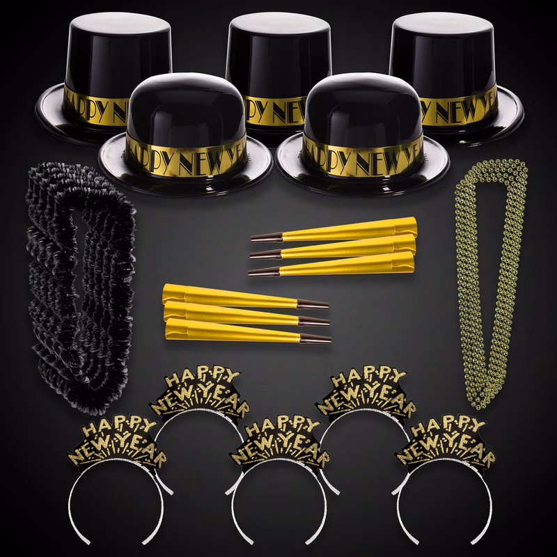Gold Showboat New Year Party Kit for 100
