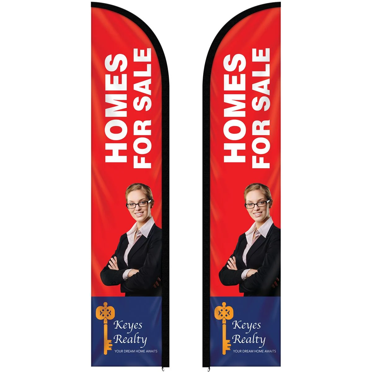 10' Double Sided Custom Portable Half Drop Banners 1