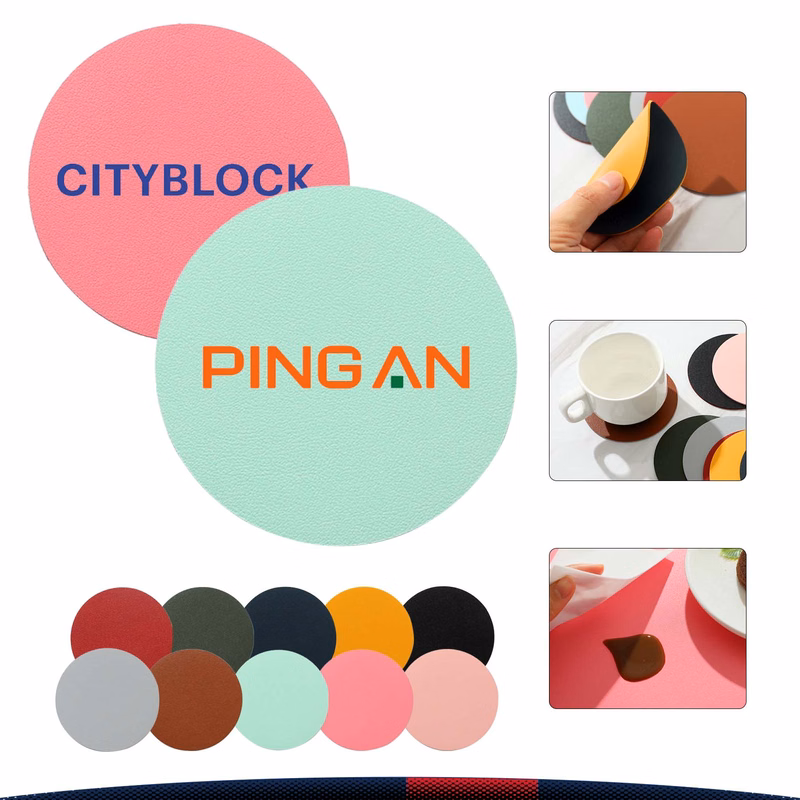 Double-Sided PVC Leather Coaster