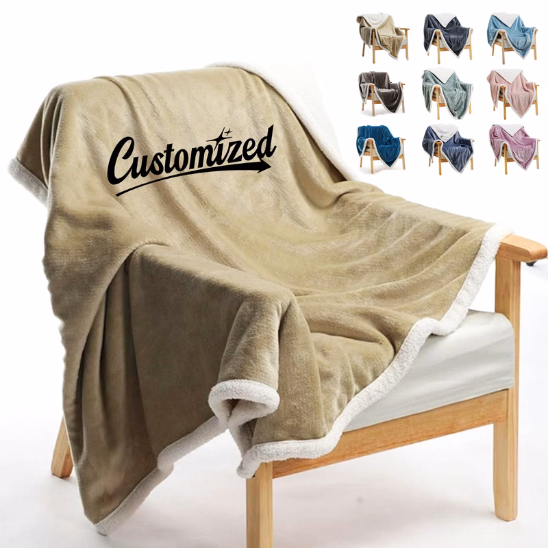 Two-Tone Sherpa Fleece Blanket with Soft Reversible Design