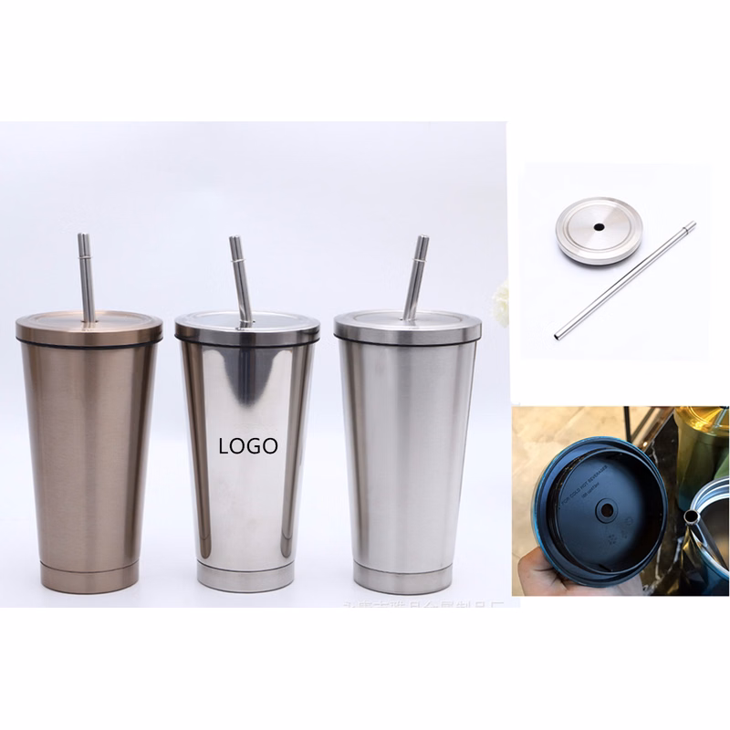 16 OZ Stainless Steel Cup w/lid and straw