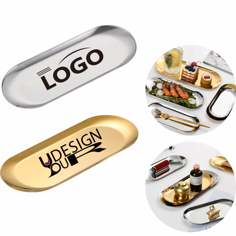 Custom Logo 304 Stainless Steel Oval Tray