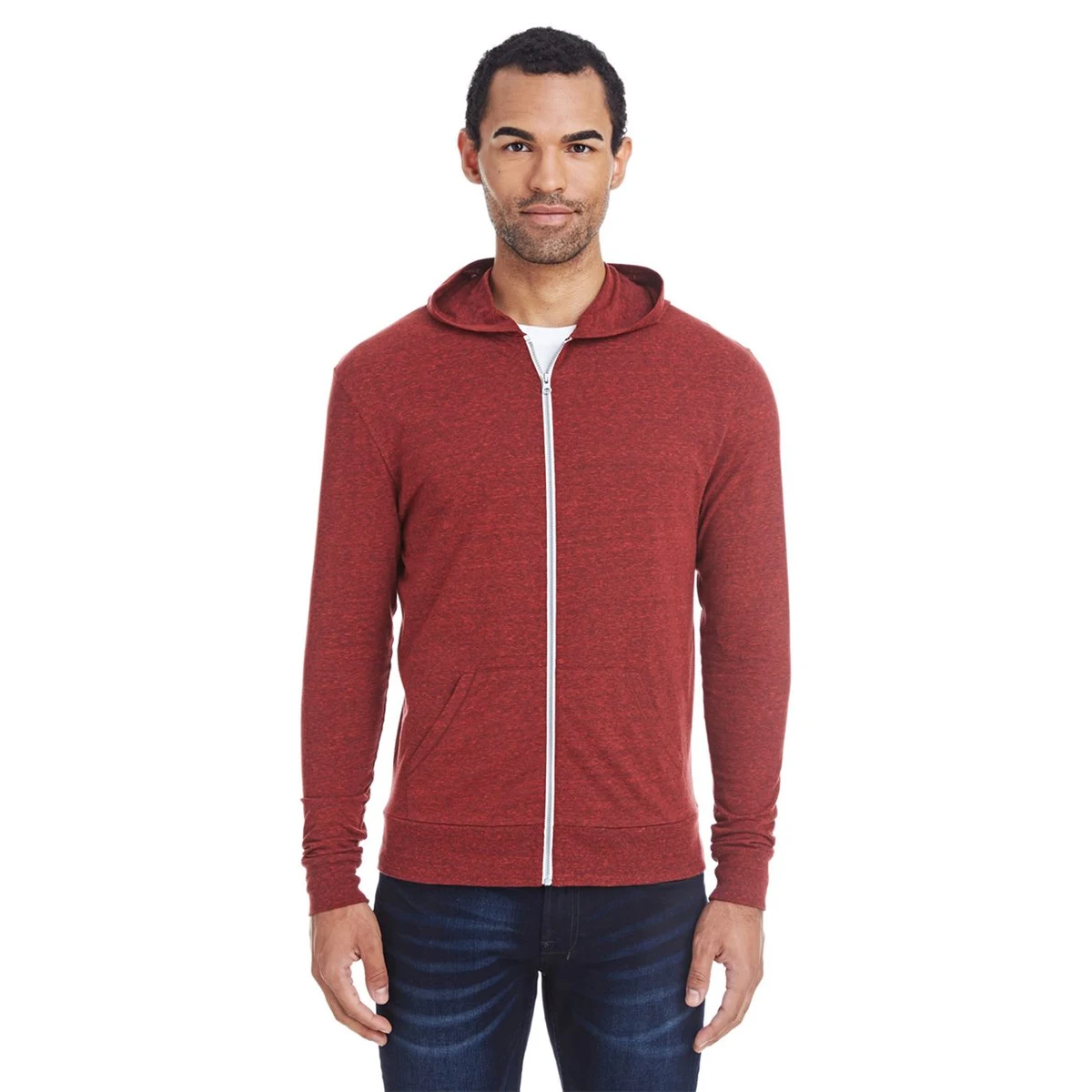 Unisex Triblend Full-Zip Lightweight Hooded Sweatshirt - 302Z 1