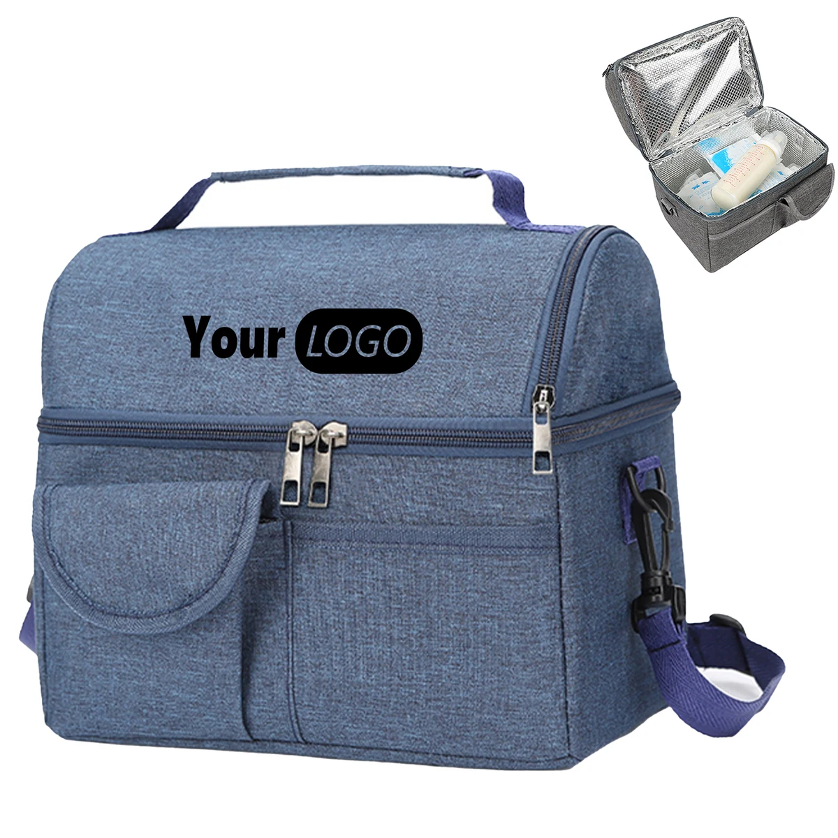 Oxford Portable Cooler Lunch Bag With Shoulder Strap 1
