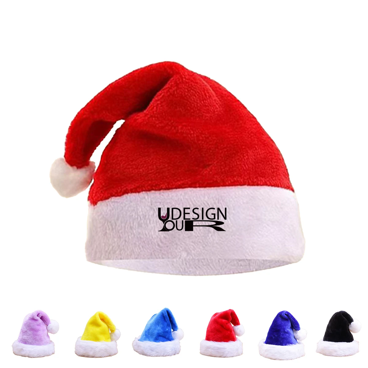 Plush Christmas Hat With Custom Logo 1