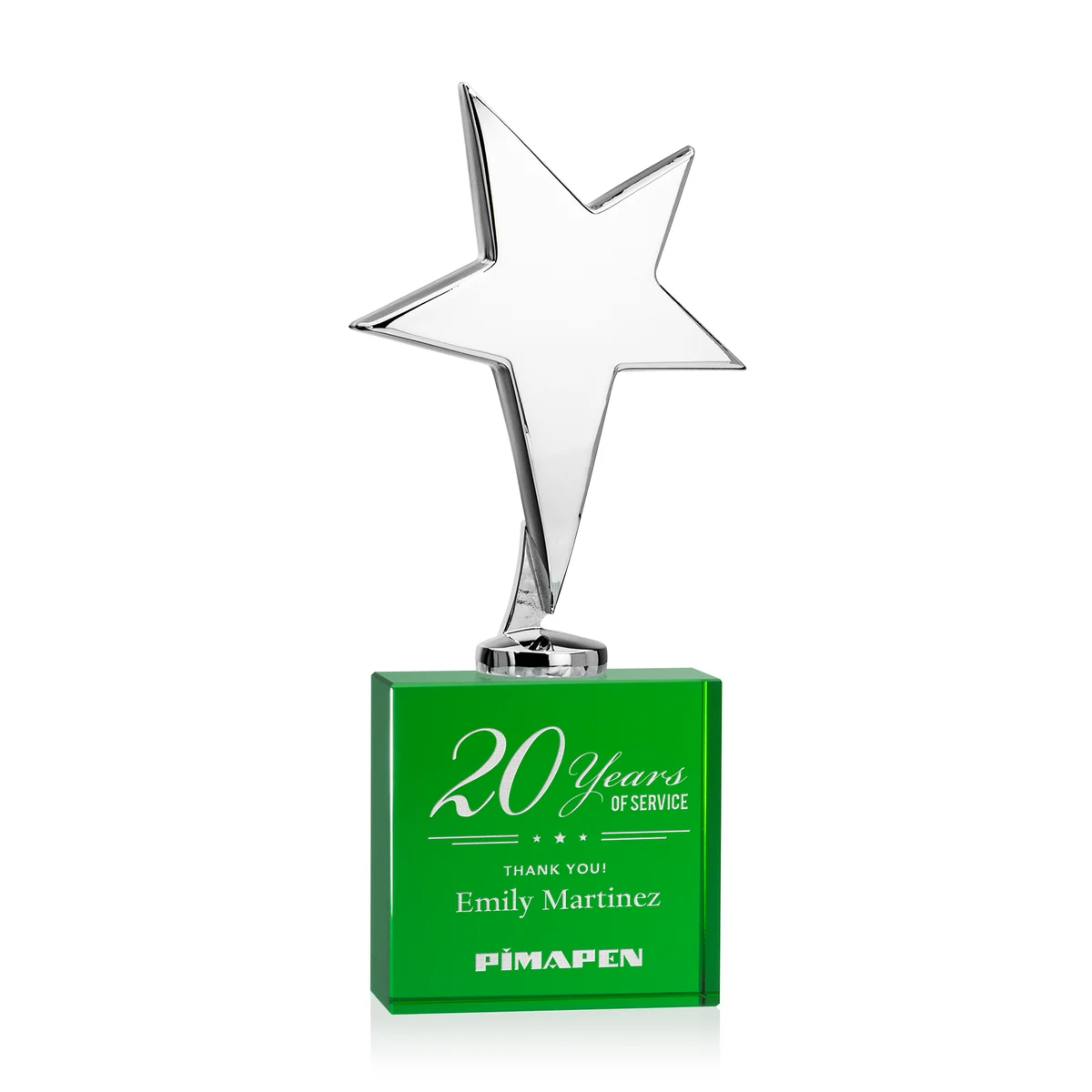 Tuscany Chrome Star on Woodlawn Base - Green 1