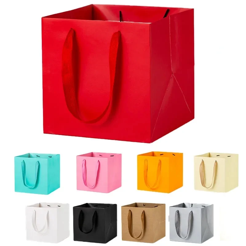 Square Kraft Paper Euro Tote Shopping Bag 1
