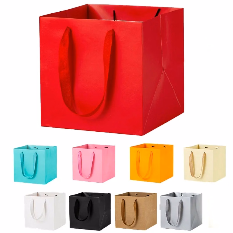 Square Kraft Paper Euro Tote Shopping Bag