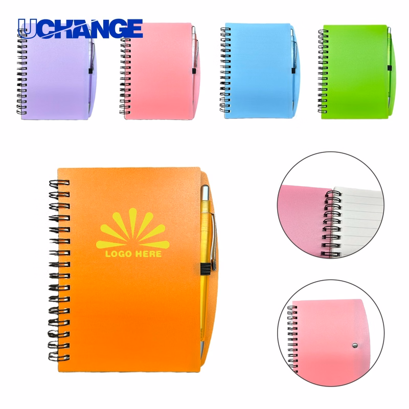 A6 Coil Horizontal Line Notebook Journal with Pen