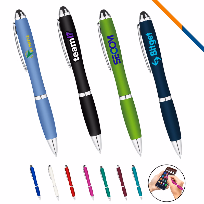 GlideZip Metallic Curvaceous Ballpoint Stylus Pen