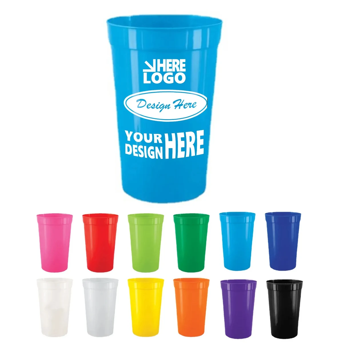 16Oz Reusable Plastic Stadium Cups 1