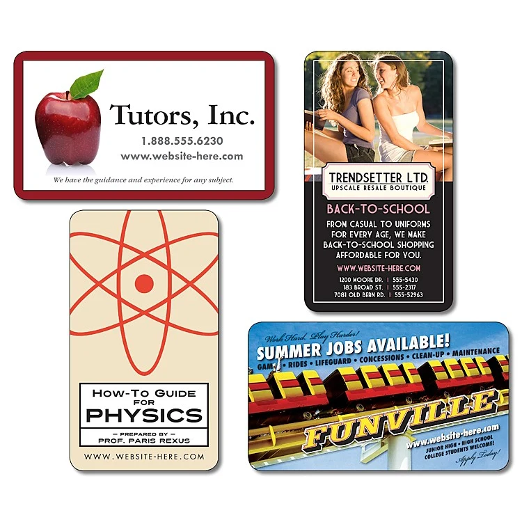 School Business Card Magnet - 3.5x2 Round Corners - 25 mil. 1