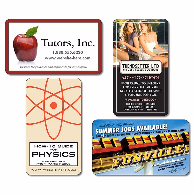 School Business Card Magnet - 3.5x2 Round Corners - 25 mil.