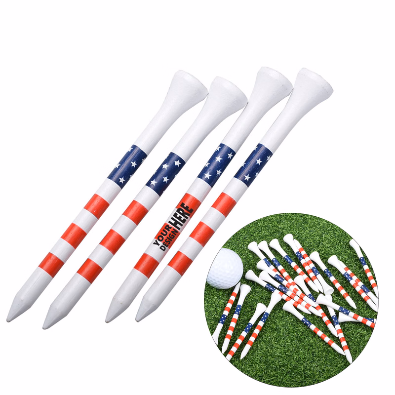 Striped 70mm Bamboo Golf Tee