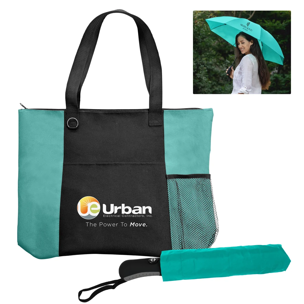 NEW - The Mariner Boat Tote Bag/Reversa Inverted Umbrella Set, custom tote bag with logo imprint 1